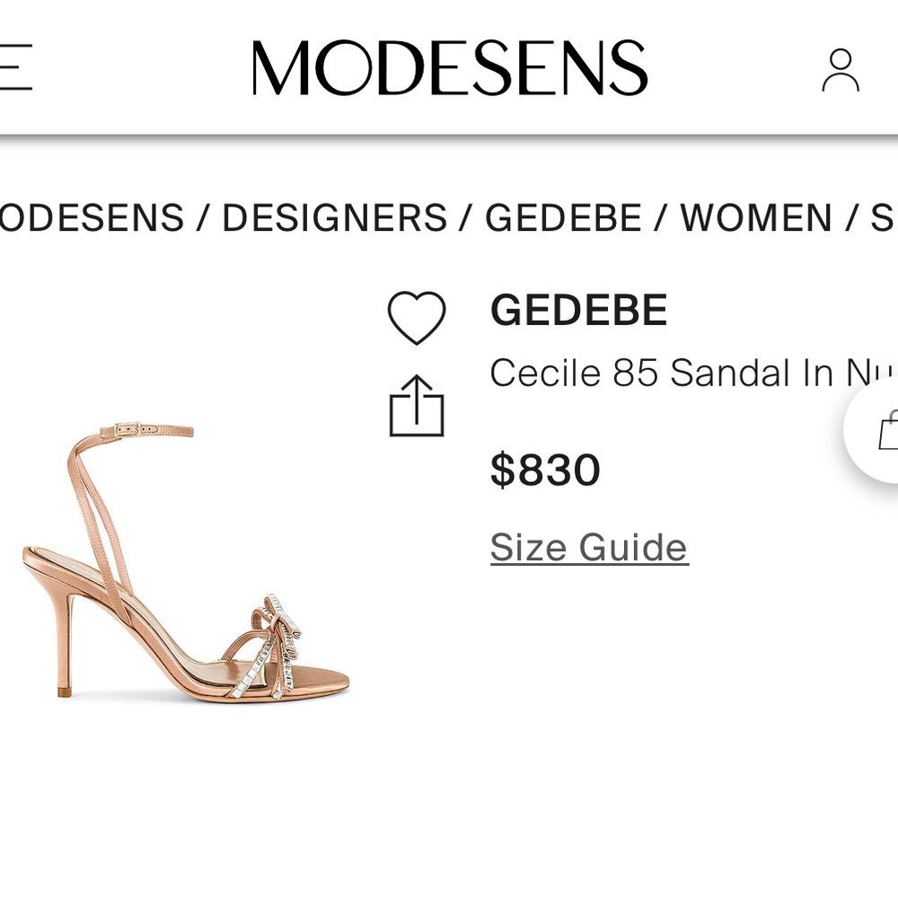 Gedebe Cecile Satin Heels New